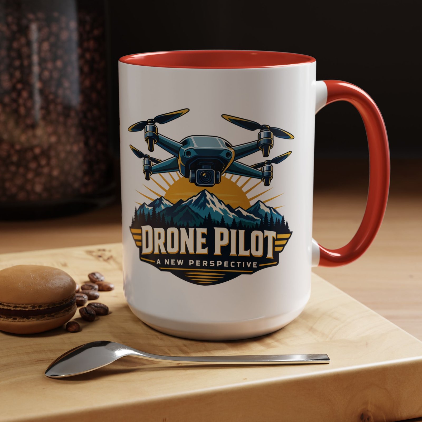 Drone Pilot — A New Perspective Mug | Red Accent, 11oz & 15oz - Image 6