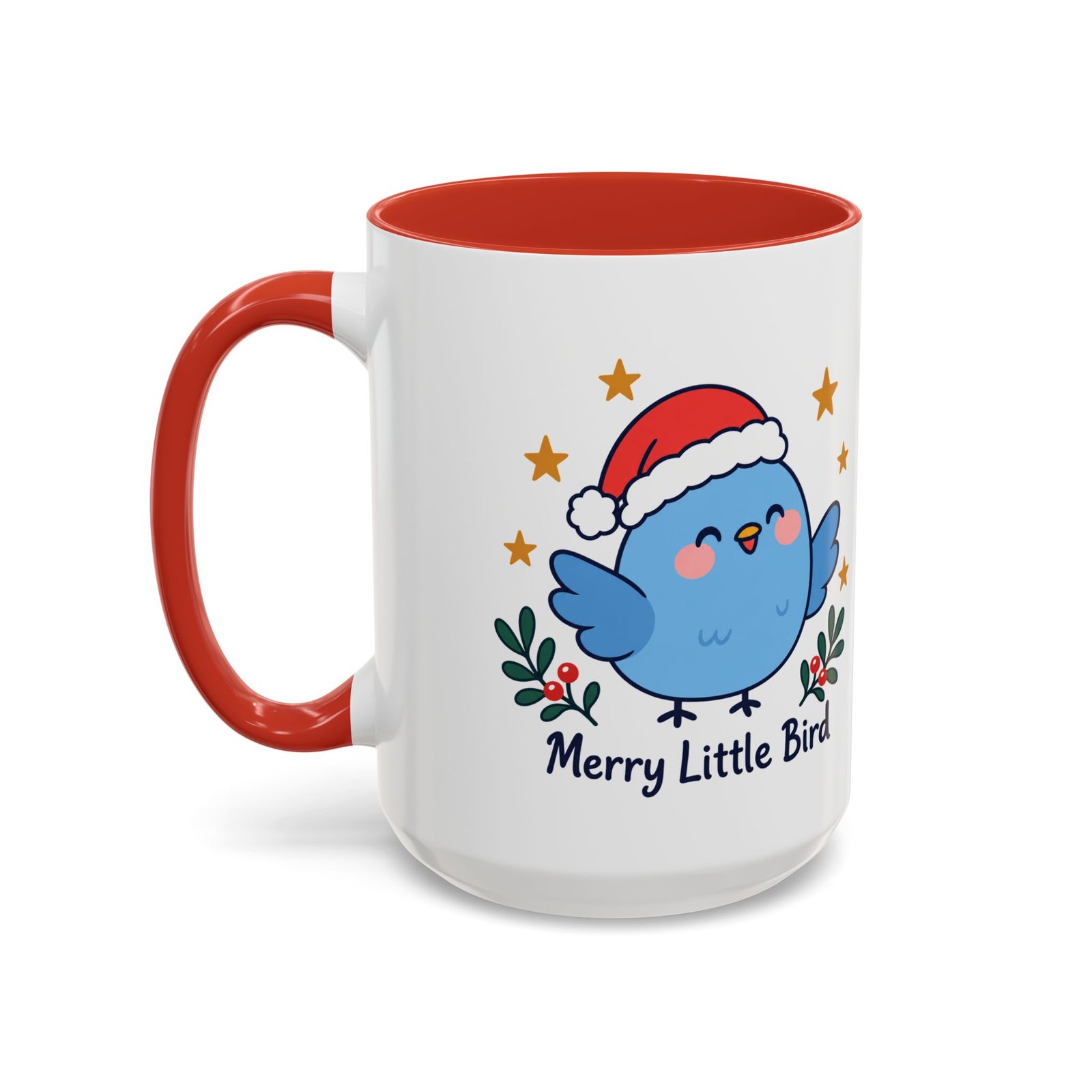 Merry Little Bird Christmas Mug | Red Accent, 11oz & 15oz - Image 5