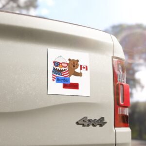 Border Buddies Car Magnet – USA Eagle & Canadian Bear Patriotic Friendship Sticker