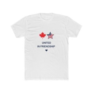 Canada Maple Leaf and USA Star United in Friendship T-Shirt | Canada USA Peace Tee