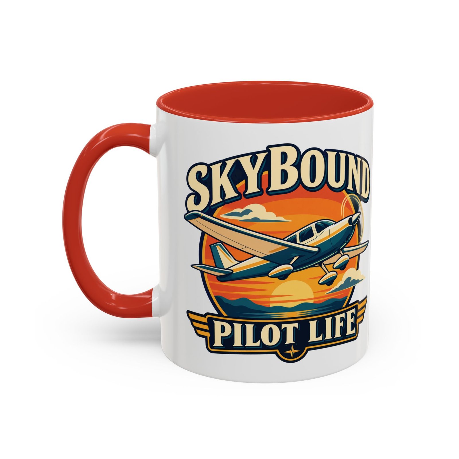 Skybound Pilot Life Mug | Red Accent, 11oz & 15oz - Image 2