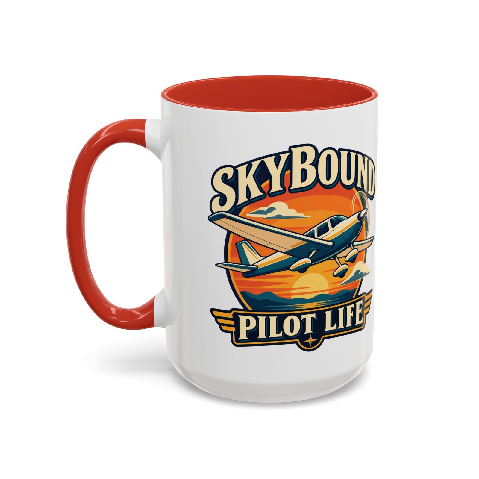 Skybound Pilot Life Mug | Red Accent, 11oz & 15oz - Image 5