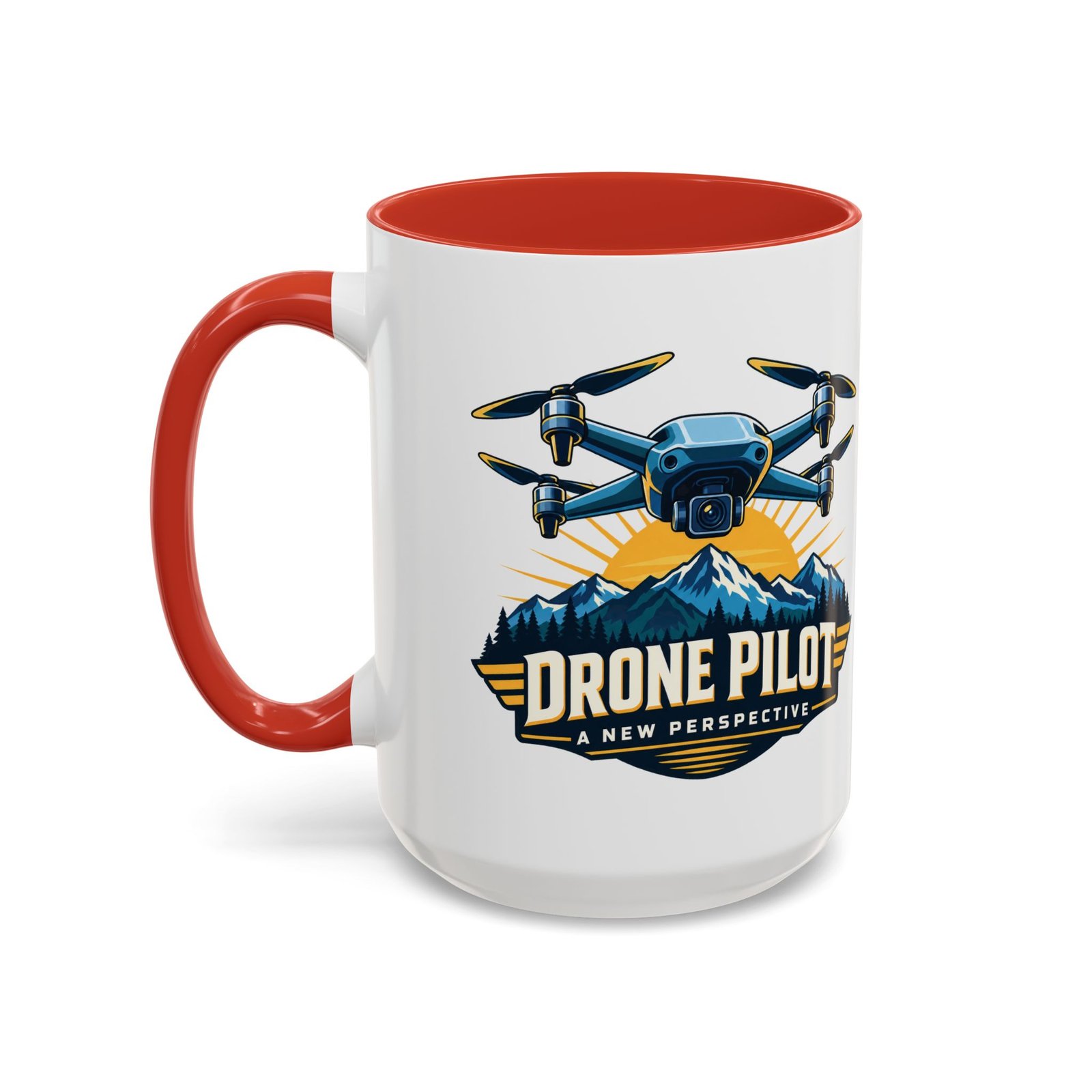 Drone Pilot — A New Perspective Mug | Red Accent, 11oz & 15oz - Image 5